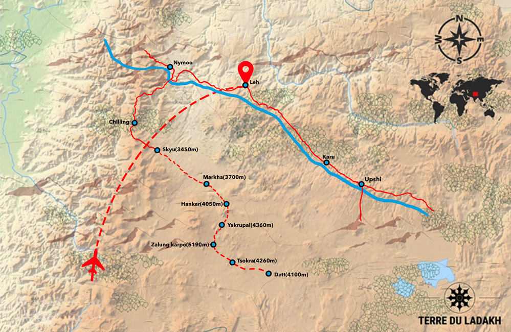 Carte Markha au Changthang